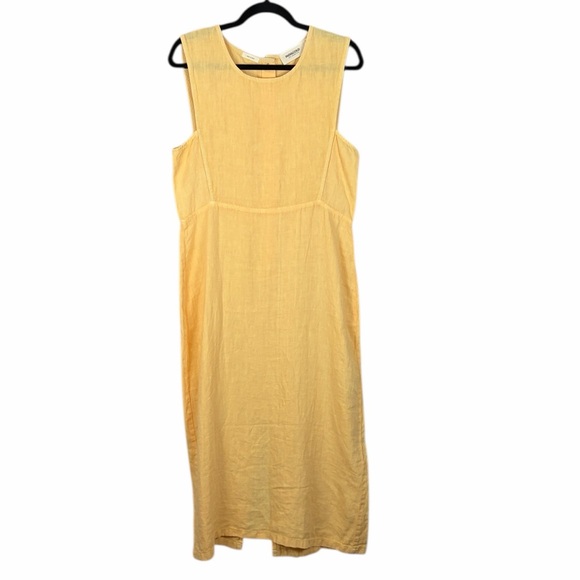 Indi & Cold Linen Beach Sleeveless Button Back Midi Dress XL Mandarina Coastal - Picture 2 of 16